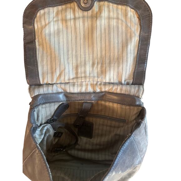 Frye 34DB130 Melissa Saddle Leather Purse Bag Distressed Gray Crossbody - Picture 7 of 8